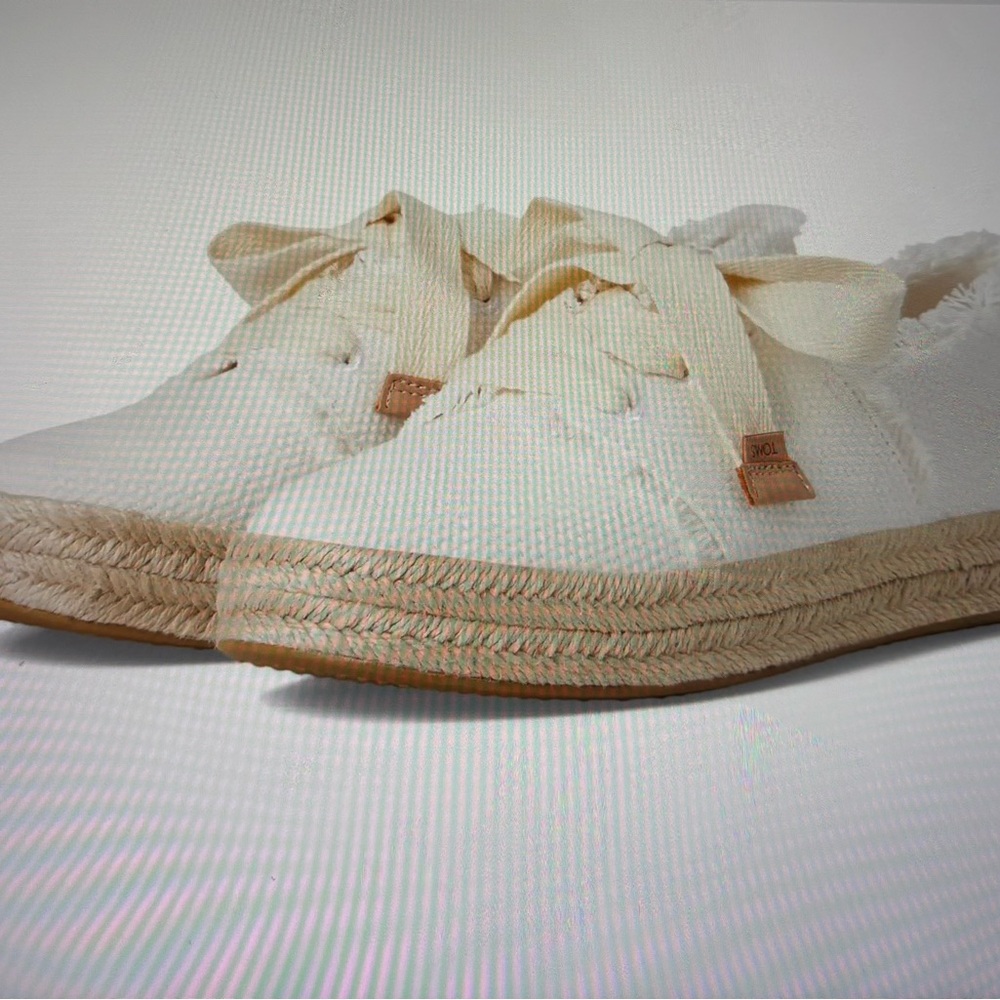 Casual Cream Espadrille Sneaker with Ribbon Laces